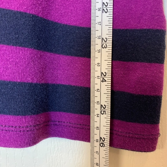 SEG’MENTS Striped Boatneck 3/4 Sleeve Cotton Top – Size M (Purple & Navy) - Picture 6 of 6
